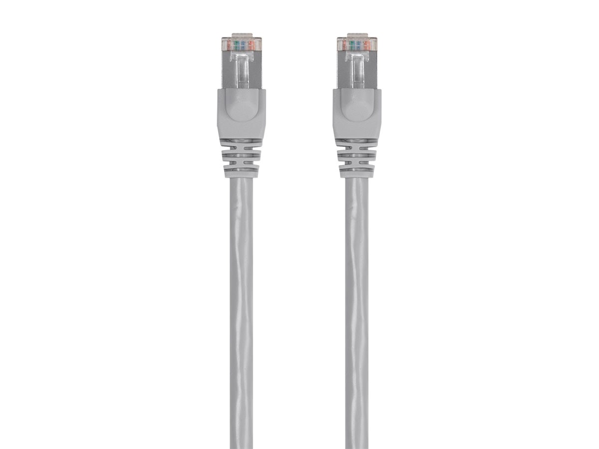 Monoprice Cat6 25ft Gray Patch Cable,  Shielded (F/UTP), 24AWG, 550MHz, Pure Bare Copper, Snagless RJ45, Fullboot Series Ethernet Cable - main image