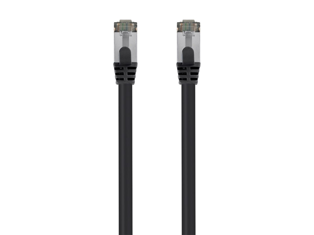 Monoprice Cat8 1ft Black Patch Cable, Double Shielded (S/FTP), 26AWG, 2GHz, 40G, Pure Bare Copper, Snagless RJ45, Entegrade Series Ethernet Cable - main image