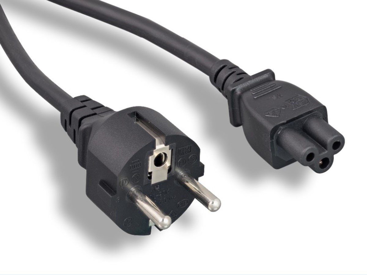 Monoprice Power Cord - CEE 7/7 (German and French) to IEC 60320 C5 18AWG, 5A/1250W, 250V, 2-Prong, Black, 6ft - main image
