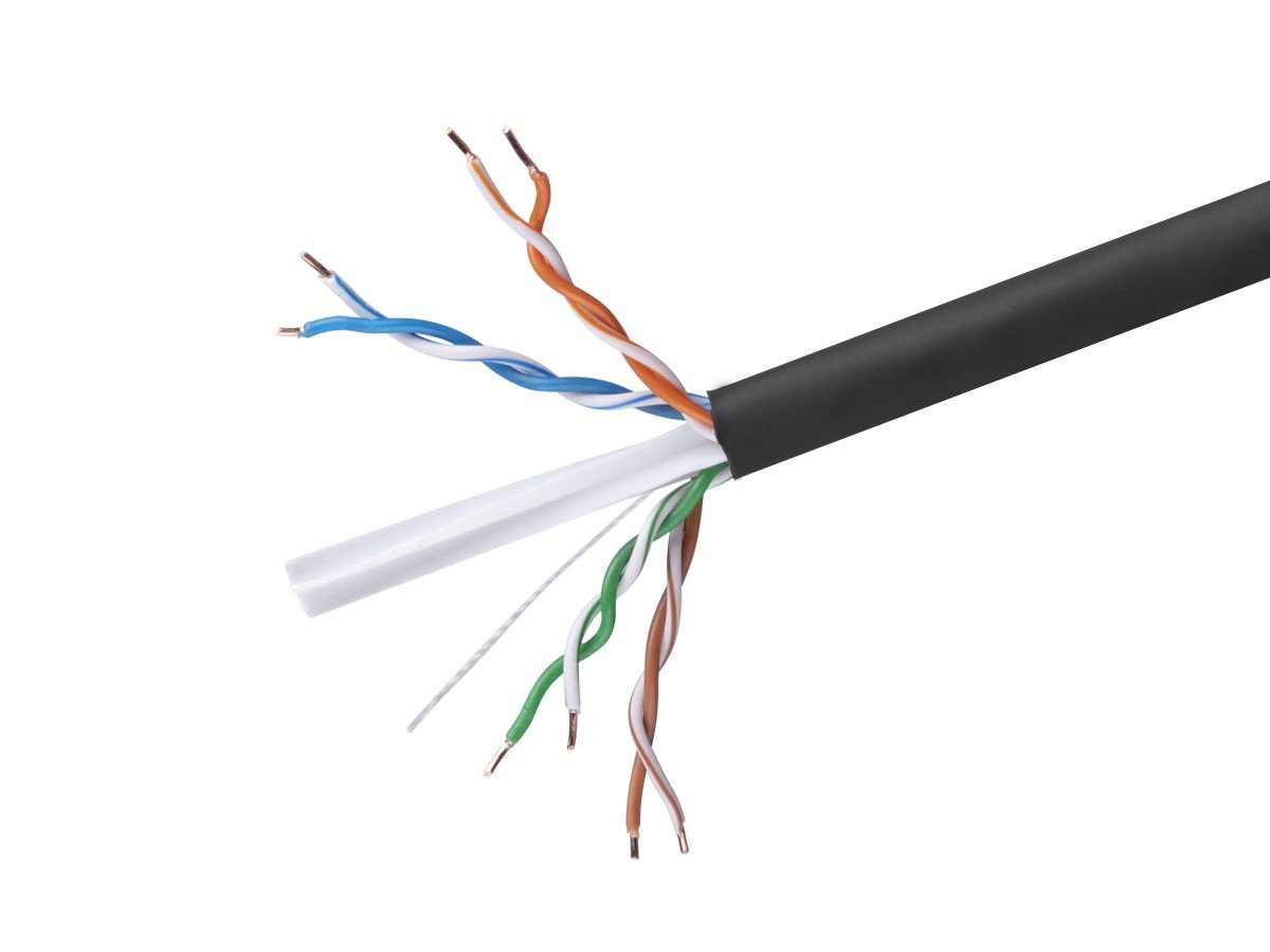 Monoprice Cat6 Ethernet Bulk Cable - Solid, 550MHz, UTP, CMR, Riser Rated, Pure Bare Copper Wire, 23AWG, No Logo, 1000ft, Black (UL) - main image