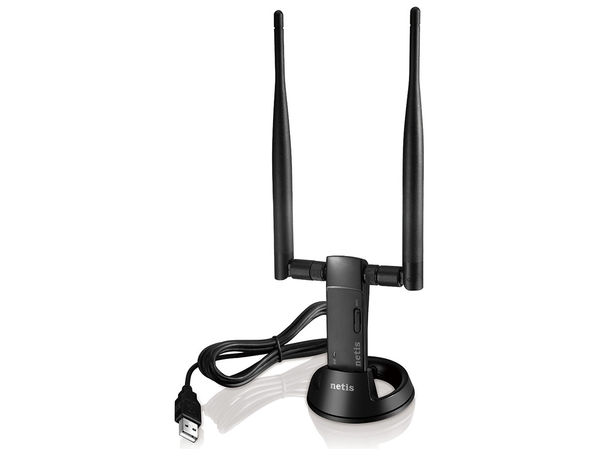 netis AC1200 Wireless Dual Band 2.4GHz and 5GHz USB Wi-Fi Adapter, High Gain 5dBi Antennas, Wi-Fi Hotspot Feature, WPS Button - main image