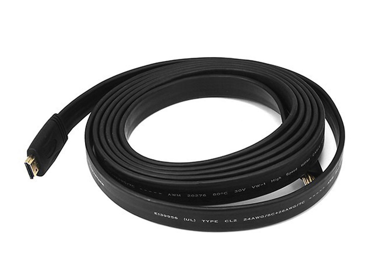 Monoprice 4K Flat High Speed HDMI Cable 10ft - CL2 In Wall Rated 18Gbps Black - main image