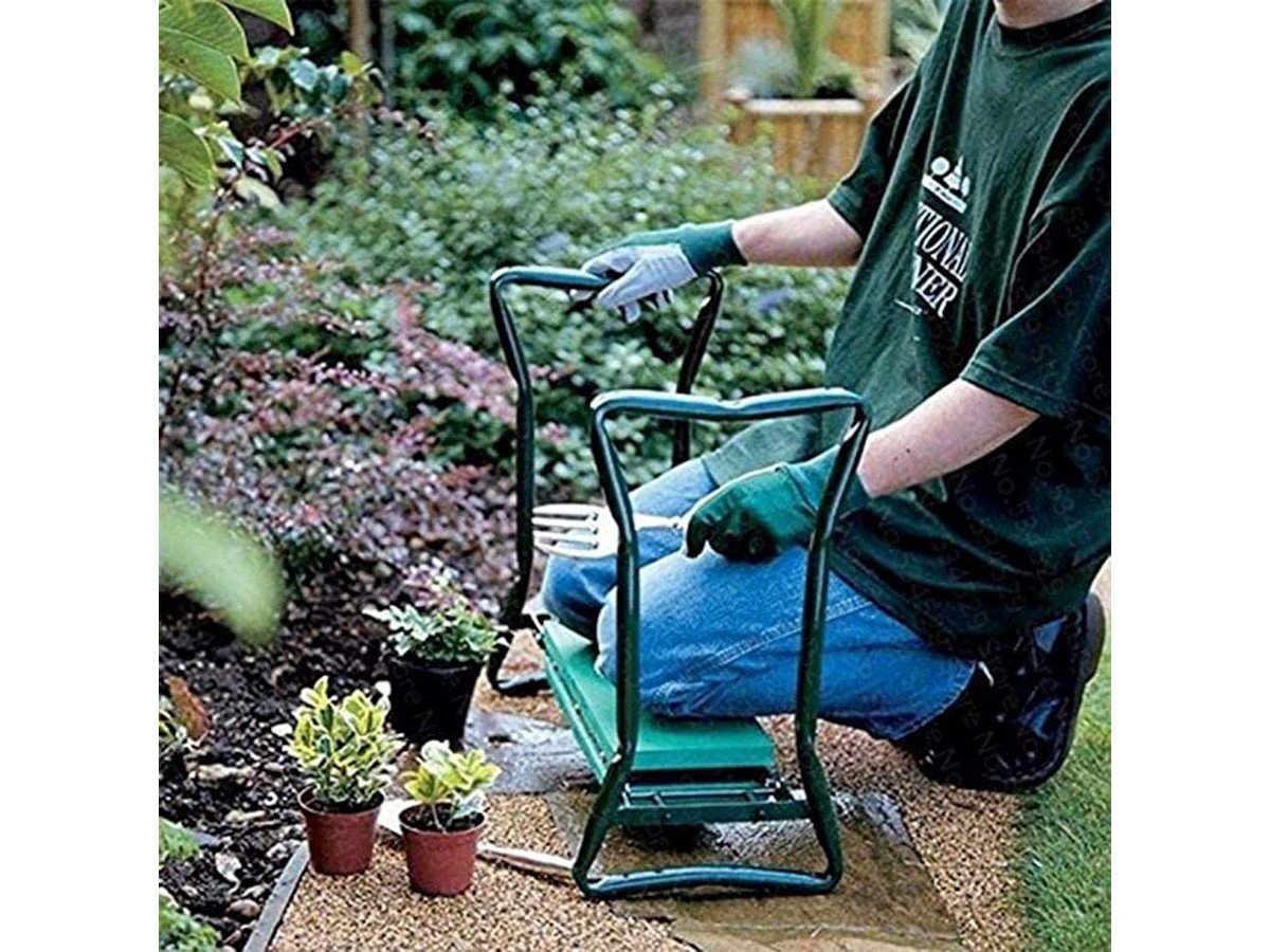 Garden Bench and Kneeler Stools Gardening with Side bag pockets for tool  - main image