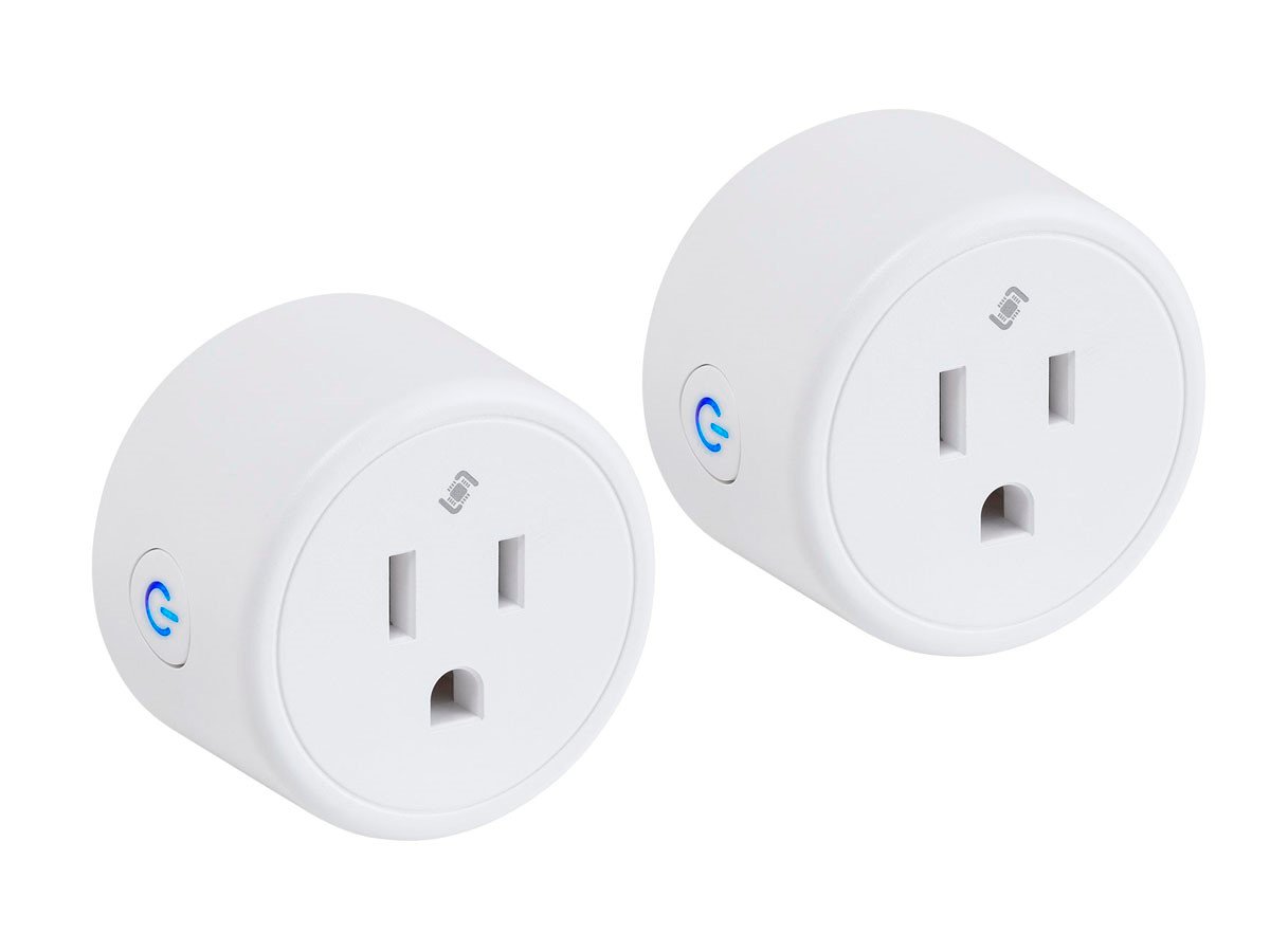 STITCH by Monoprice Mini Wi-Fi 10A Outlet, Works with Alexa and Google Home for Touchless Voice Control, No Hub Required, ETL Certified (2-Pack) - main image