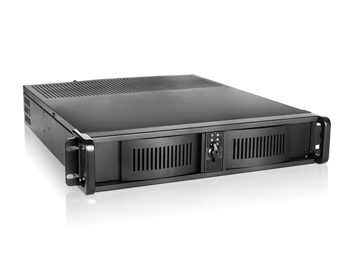 2U IPC Case Compact Rackmount Chassis with Aluminum Front Panel and Locks - main image