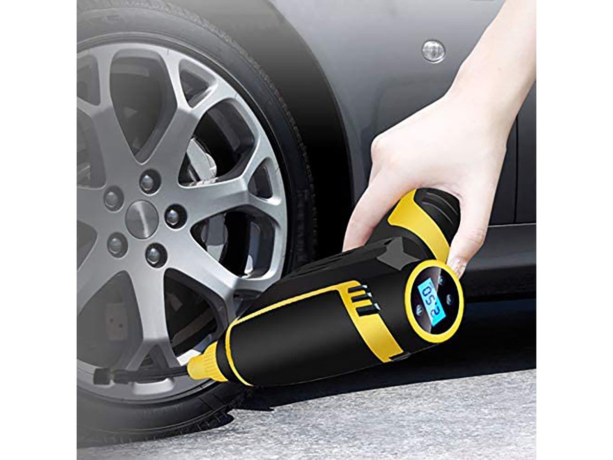 Digital LCD Rechargeable Cordless Air Compressor Tyre Inflator Pump 12V Portable 