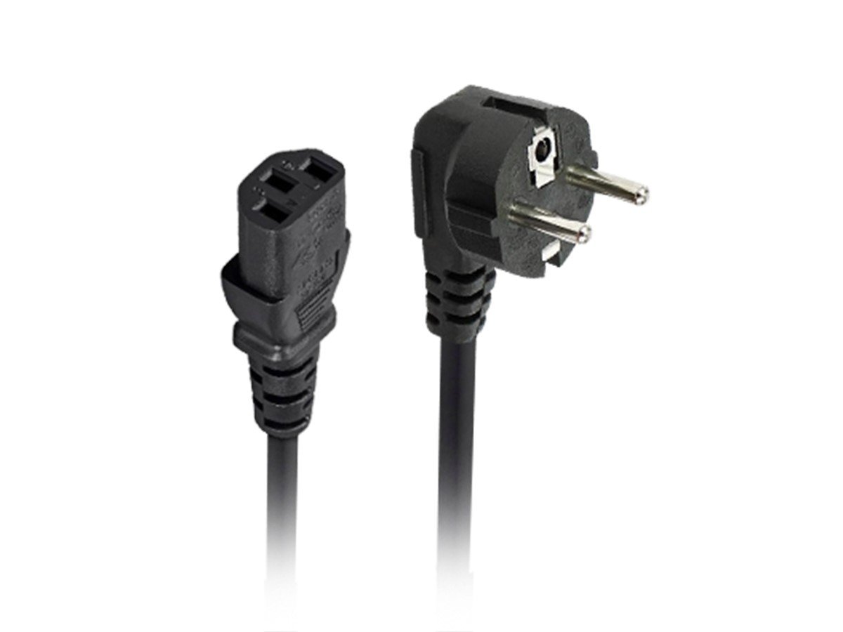 Monoprice Power Cord - CEE 7/7 &#34;SCHUKO&#34; (Europe) to IEC 60320 C13, 18AWG, 5A/1250W, 250V, 3-Prong, Black, 3ft - main image
