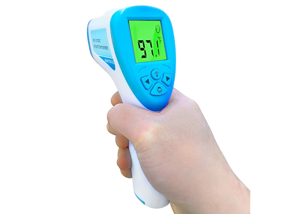 Non-Contact Infrared digital Thermometer with LCD Display, safe for baby, Kids and Adults Blue  - main image