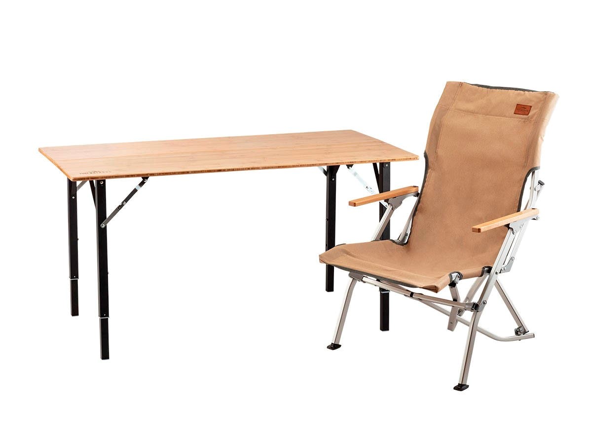 Pure Outdoor Bamboo Folding Table with Aluminum Legs (open box