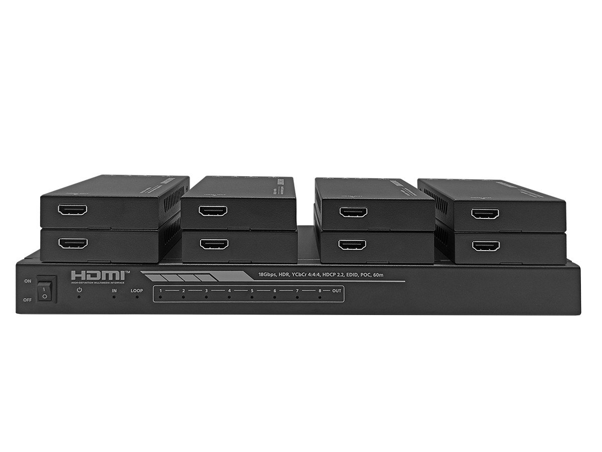HDMI-SPL-1x2-4K60-CAT6 - Splitter-Extensor HDMI 1x2, 1 transmisor / 2…