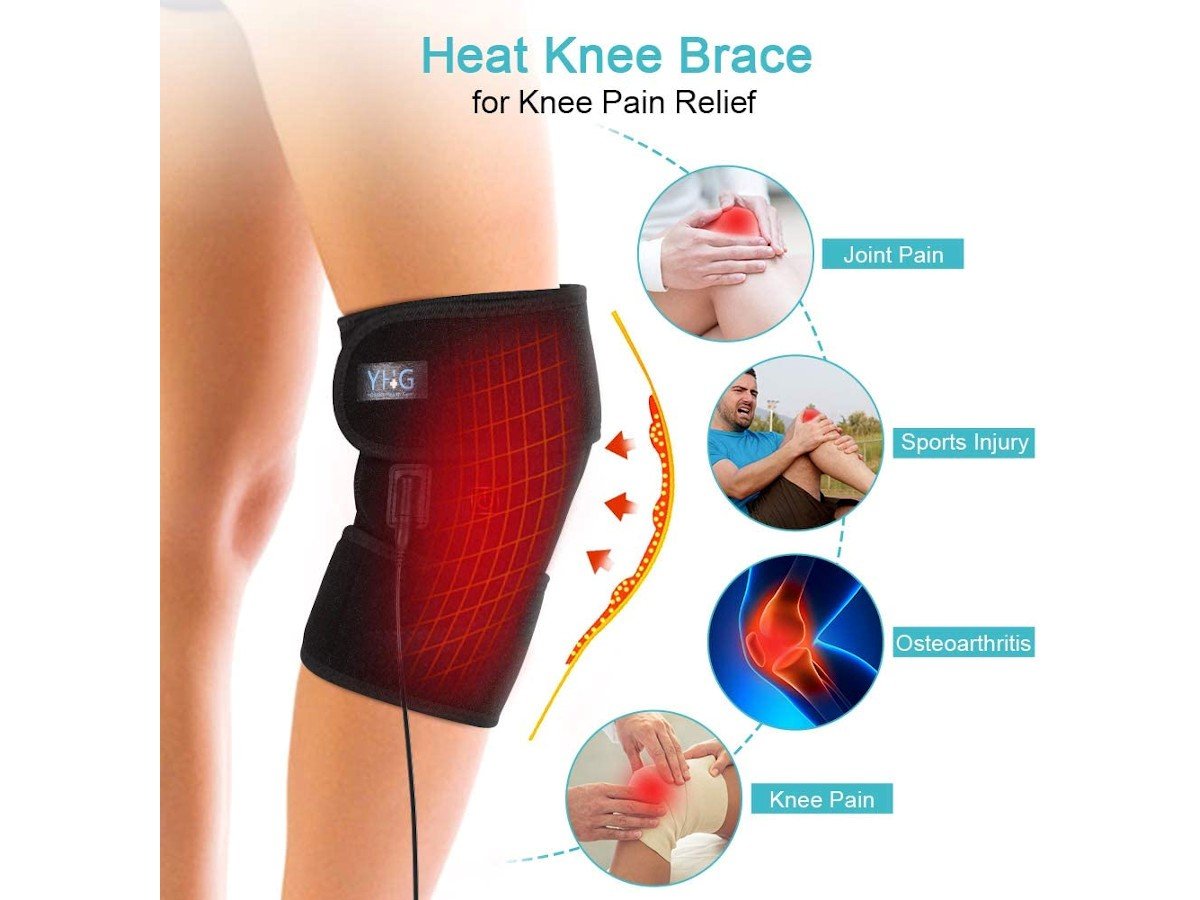 Heating Knee Brace Wrap, Knee Warmer Heated Knee Wrap Heating Pad Heat