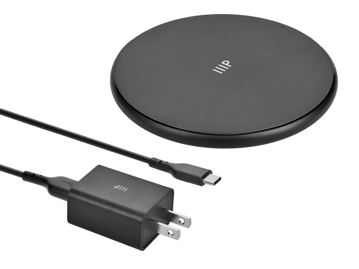 Monoprice Wireless Charger, Qi-Certified 15W Fast Wireless Charging Pad with QC3.0 AC Adapter - main image
