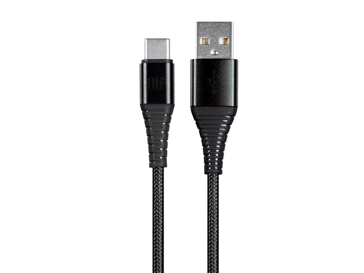 Monoprice AtlasFlex Series Durable USB 2.0 Type-C to Type-A Charge and Sync Kevlar-Reinforced Nylon-Braid Cable, 1.5ft/3ft/6ft, Black - 3 Pack - main image