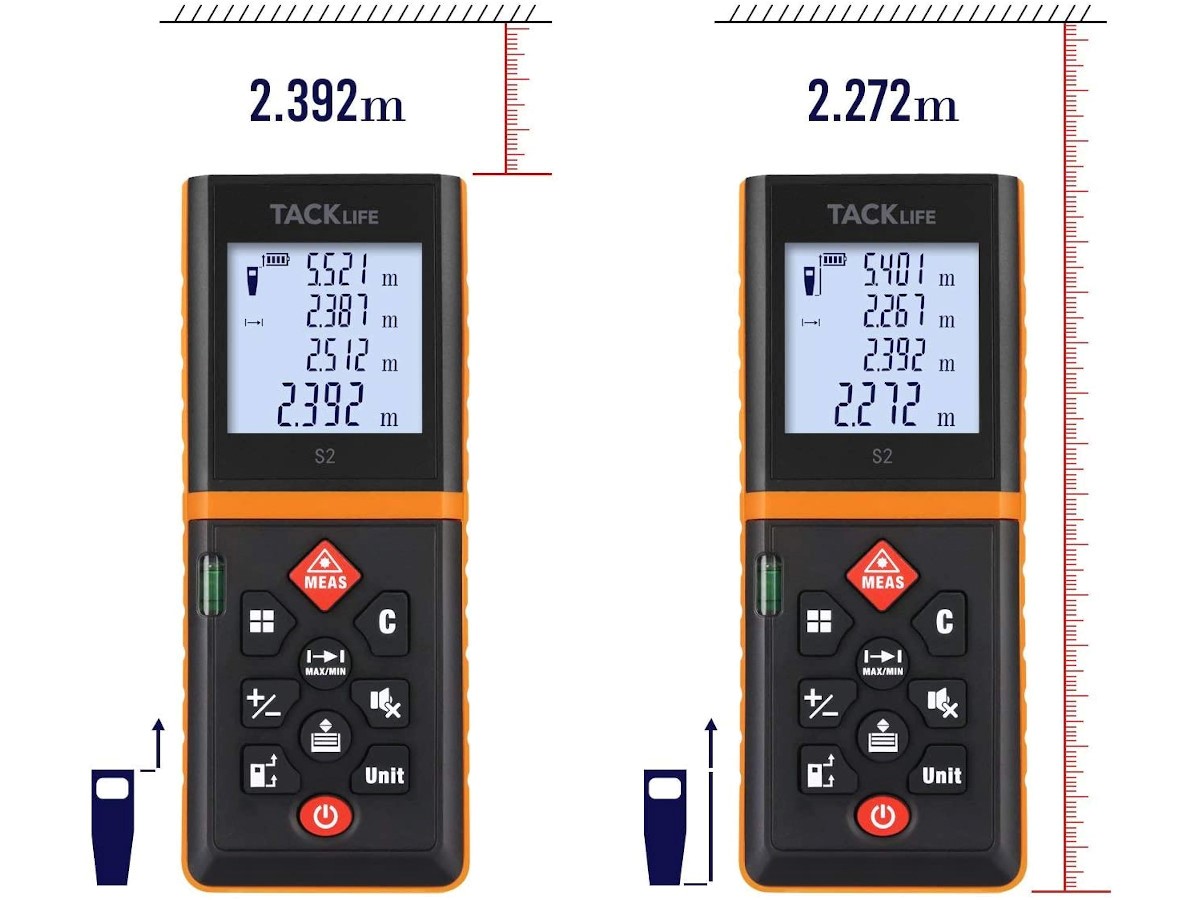 Tacklife Advanced Laser Measure 196 Ft Digital Laser Tape Measure with