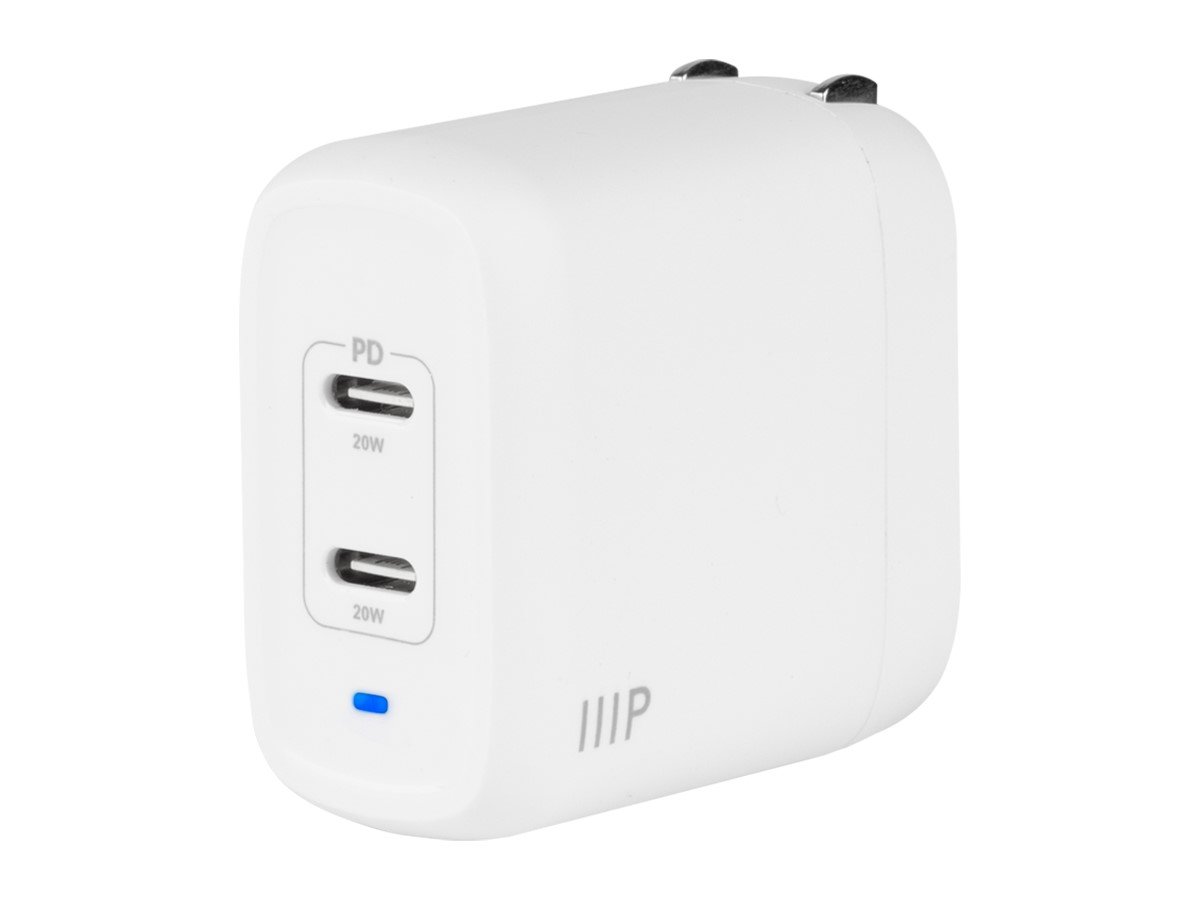 Monoprice 40W 2-Port PD GaN Technology Foldable Wall Charger
