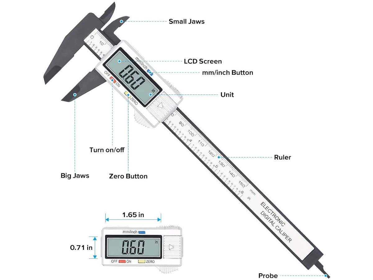 Details about   150mm Digital Display Plastic Electronic Gauge Vernier Caliper Measuring Ruler 
