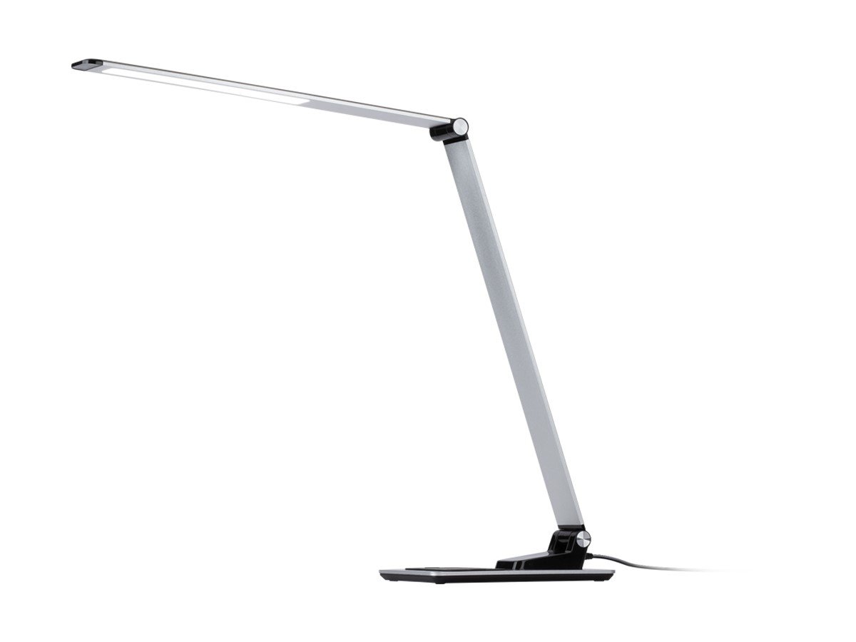 Workstream by Monoprice WFH Aluminum Multimode LED Desk Lamp with Wireless and USB Charging, Silver - main image