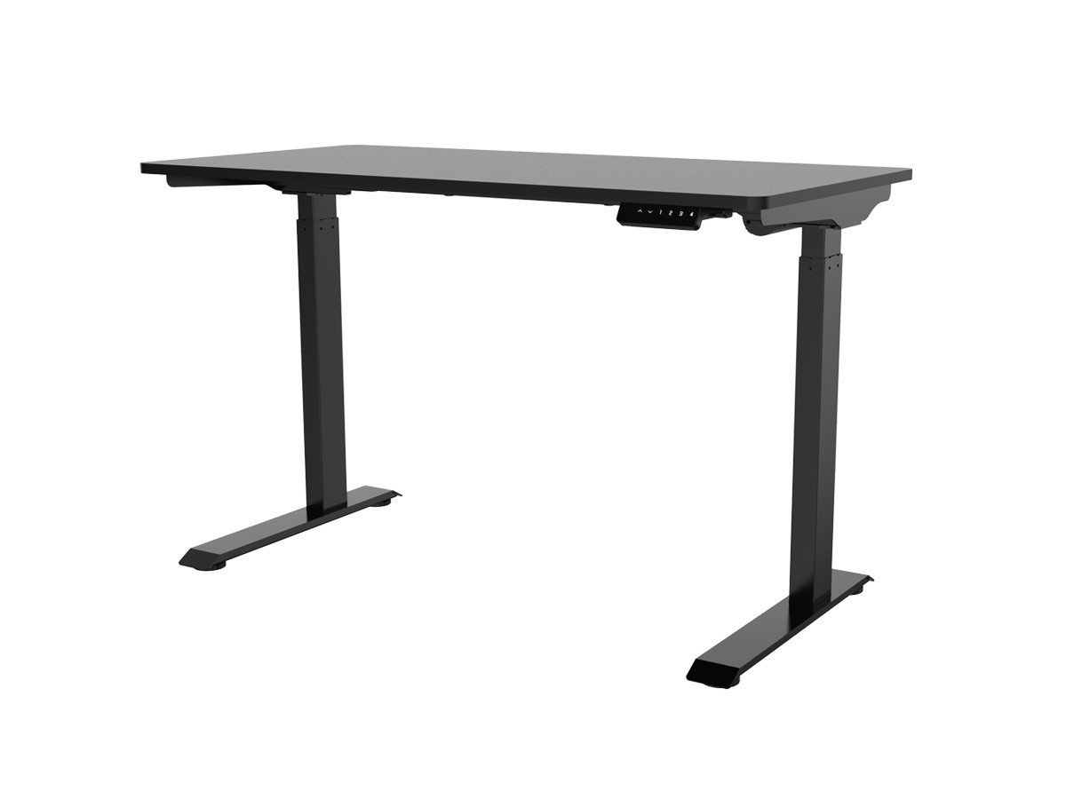 Monoprice WFH Single Motor Height Adjustable Motorized Complete Sit-Stand Desk with Solid-core Wood Top, 47.2 x 23.6 Inch, Black - main image