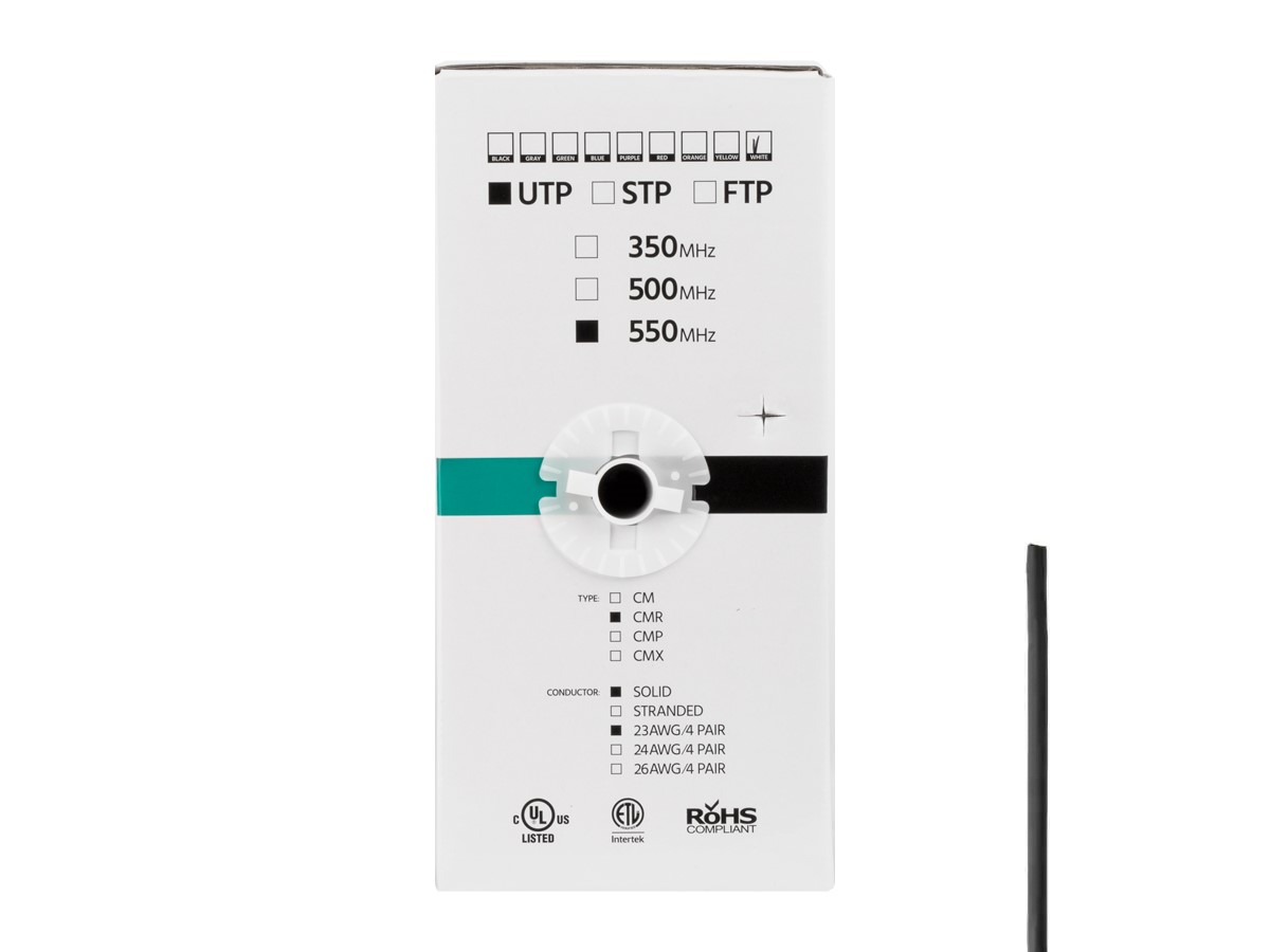 Monoprice Cat6 Bulk Cable Solid, 550Mhz, UTP, CMR, Riser
