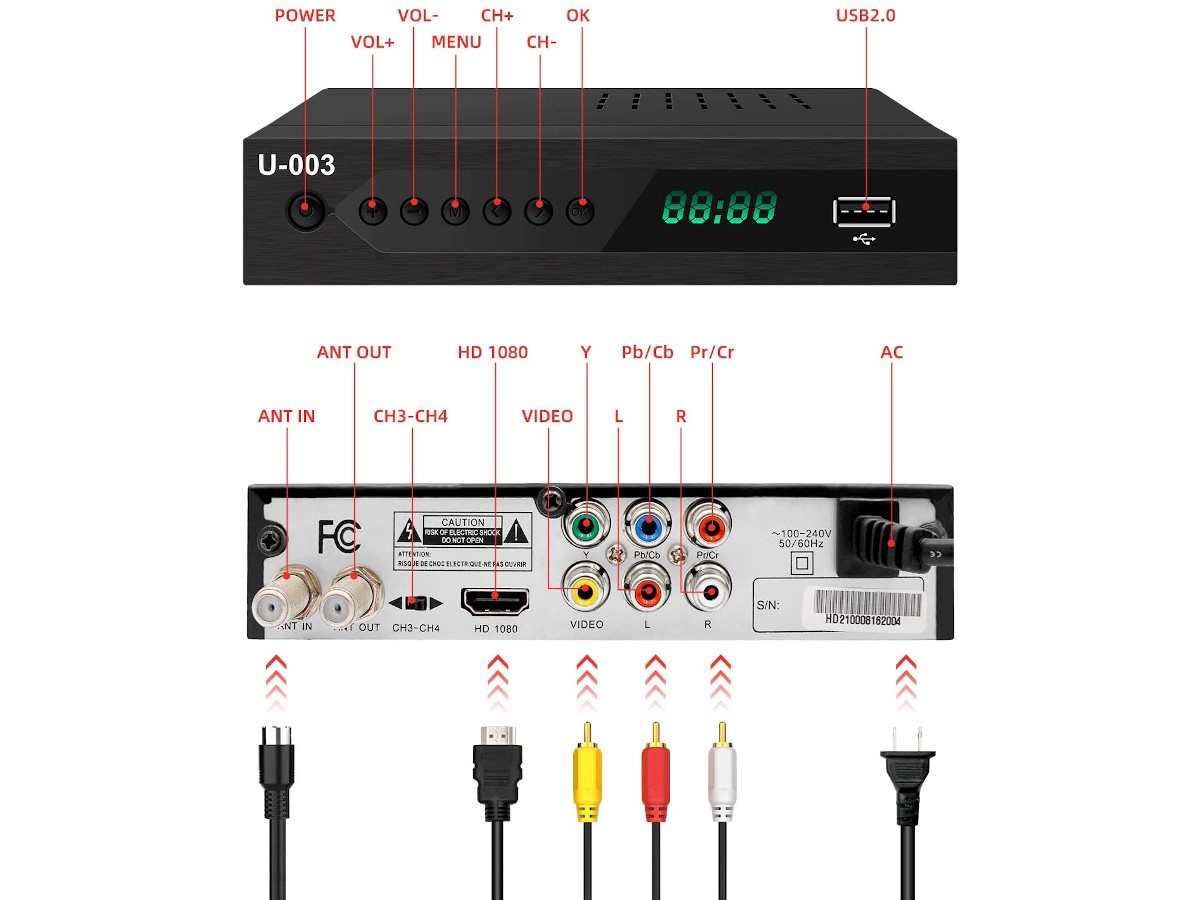 UBISHENG Analog to Digital TV Converters Box UBISHENG U003 for