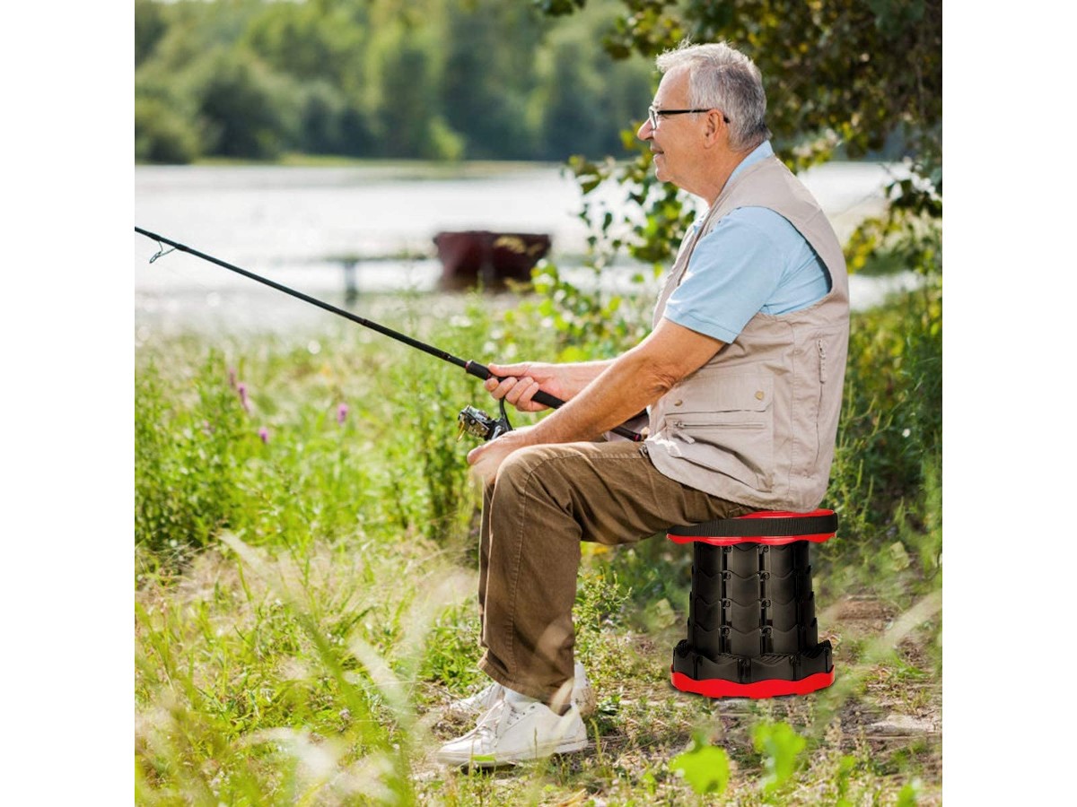 Telescoping Stool Simple Stool Collapsible Retractable Folding Stool Portable Load 330 lb Camping Folding Seat for BBQ Camping Pool Fishing Hiking Garden 