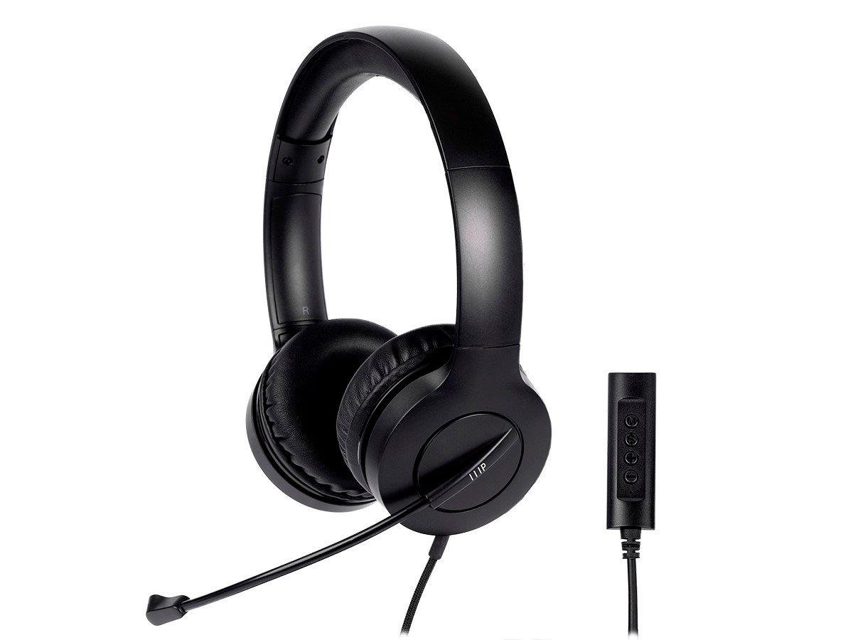 Monoprice WFH 3.5mm + USB Wired On-Ear Web Meeting Headset - main image