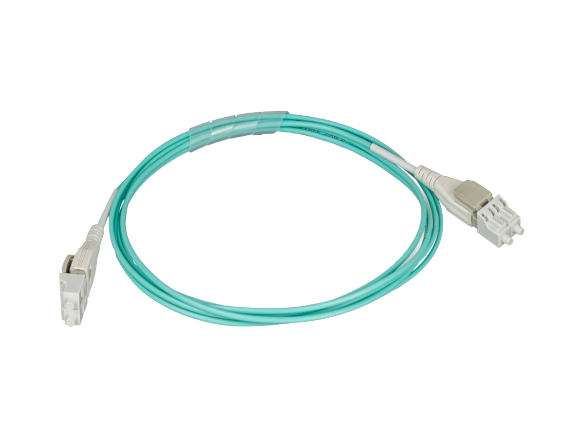 Monoprice Multi-Mode OM3 Fiber Optic Cable - Reverse Polarity LC-LC Uniboot UL 50/125 OFNR Aqua 2m