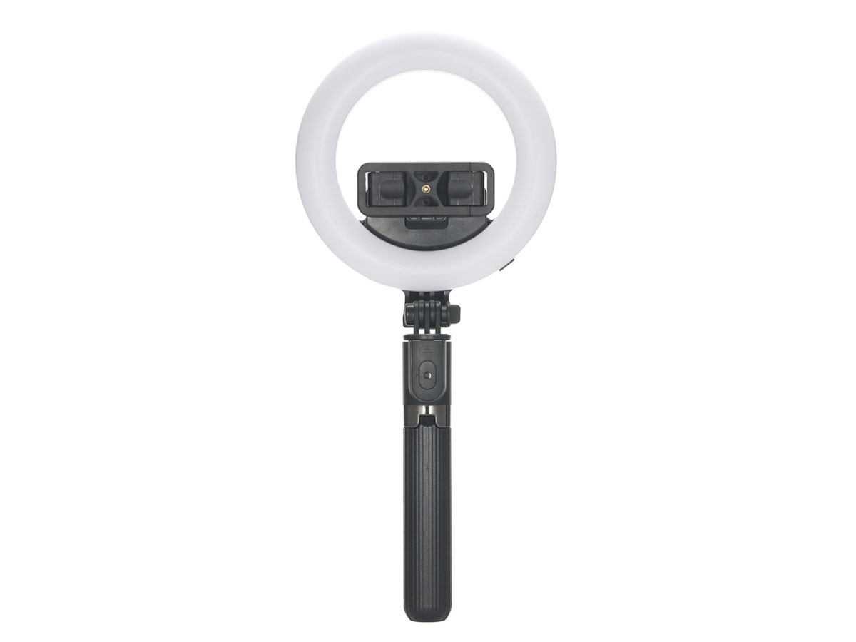 Wireless Selfie Stick Foldable Handheld Remote Shutter Tripod with 6.5 inch LED Ring Light for Live Stream - main image