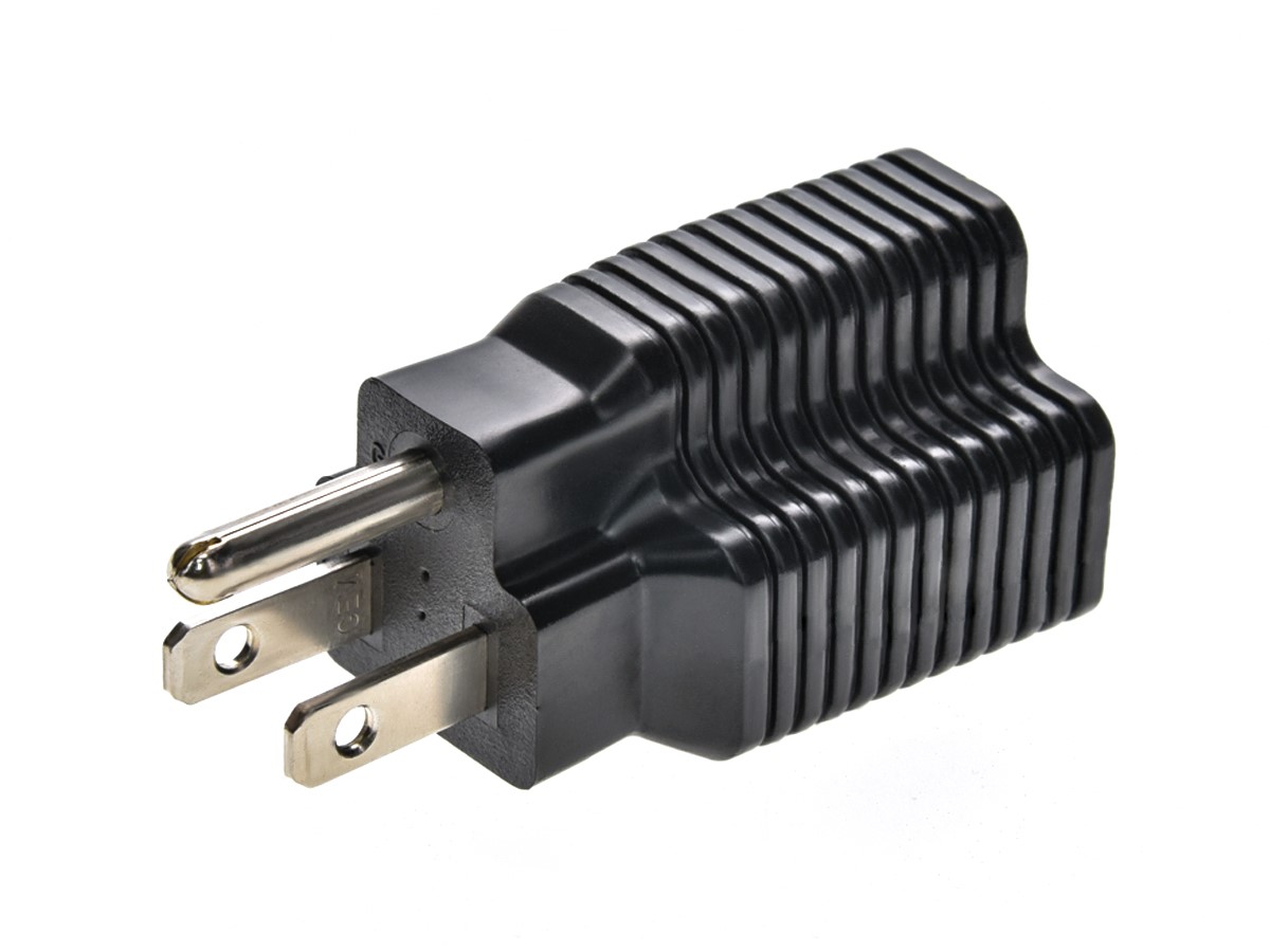 Monoprice Power Adapter - NEMA 5-15P to NEMA 5-20R Power Plug Adapter, Reversible, 15A/20A 125V, Black - main image