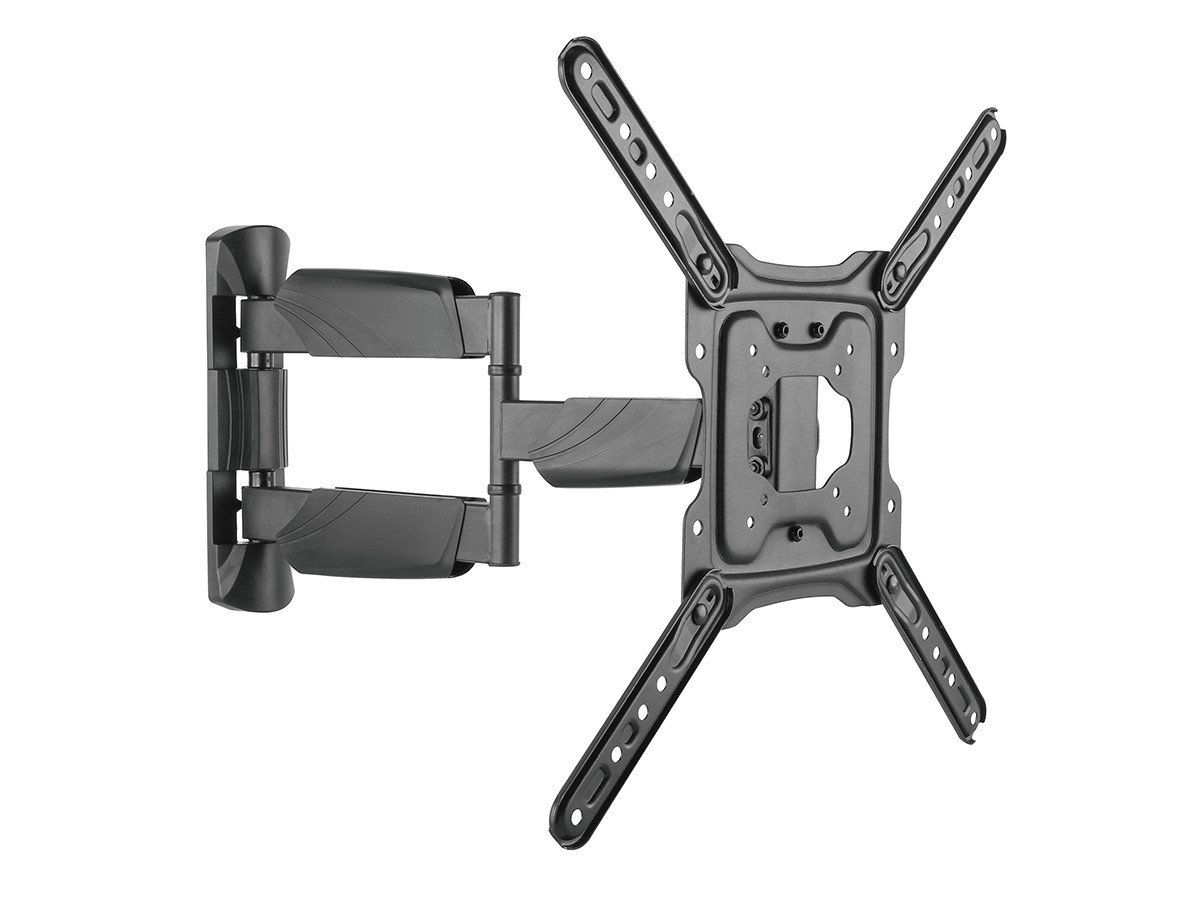 Monoprice Premium Full Motion TV Wall Mount Bracket Low Profile For 23" To 55" TVs Up To 77lbs, Max VESA 400x400, UL Certified, Fits Curved Sc