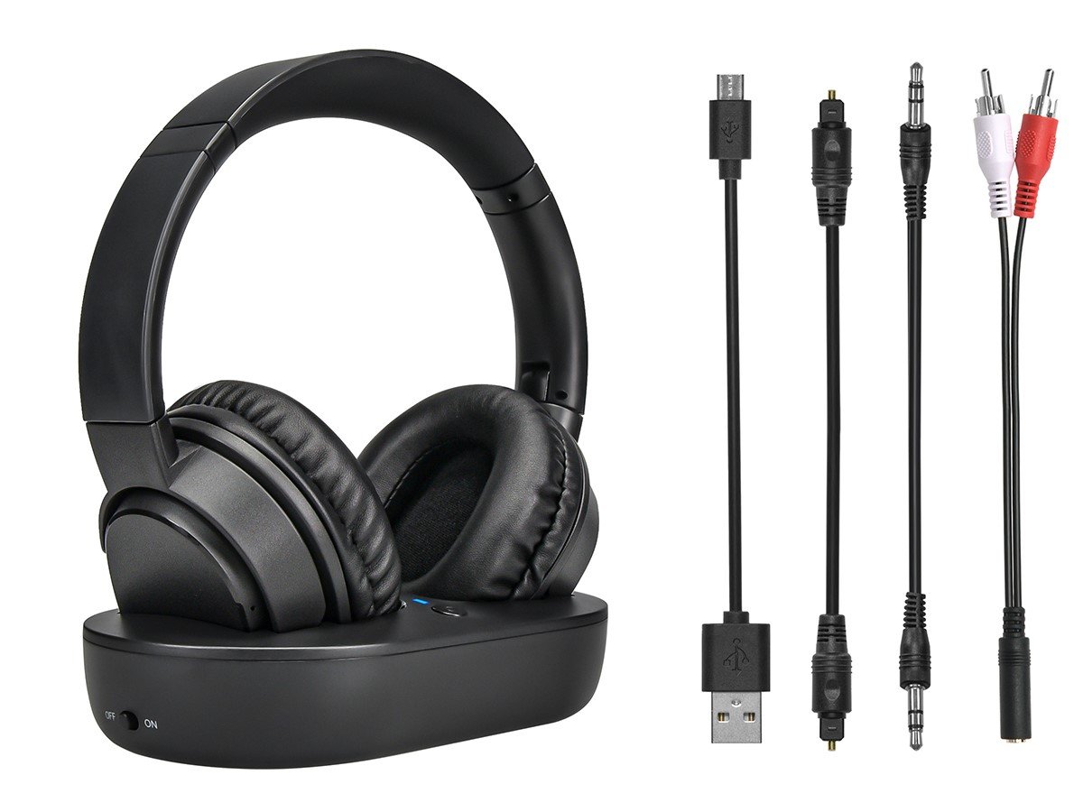 Monoprice Bluetooth Headphone with Transmitter Charger Base and aptX Low  Latency