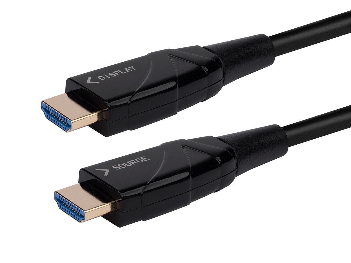 Monoprice 4K SlimRun AV High Speed HDMI Cable 15m, 49ft - AOC 18Gbps Black - main image