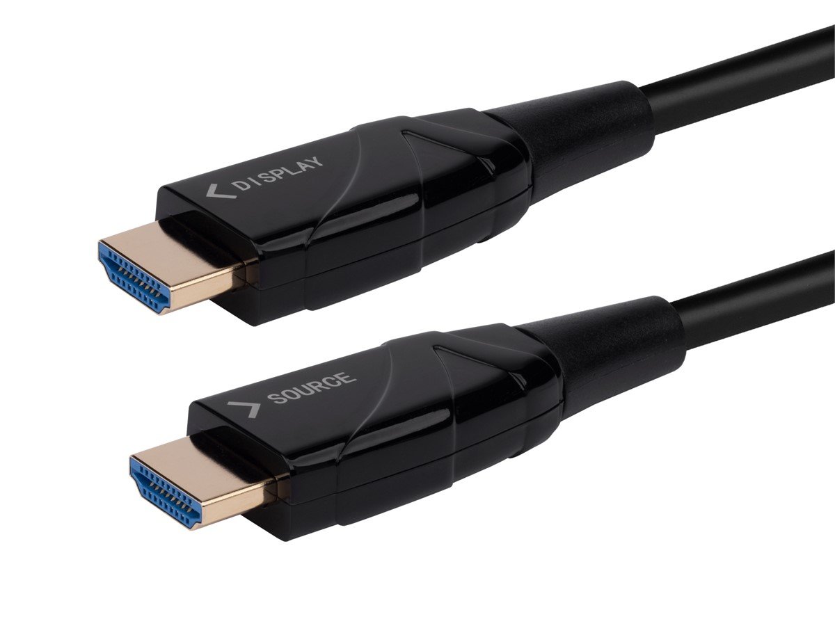 Monoprice 4K SlimRun AV High Speed HDMI Cable 20m, 65ft - AOC 18Gbps Black - main image