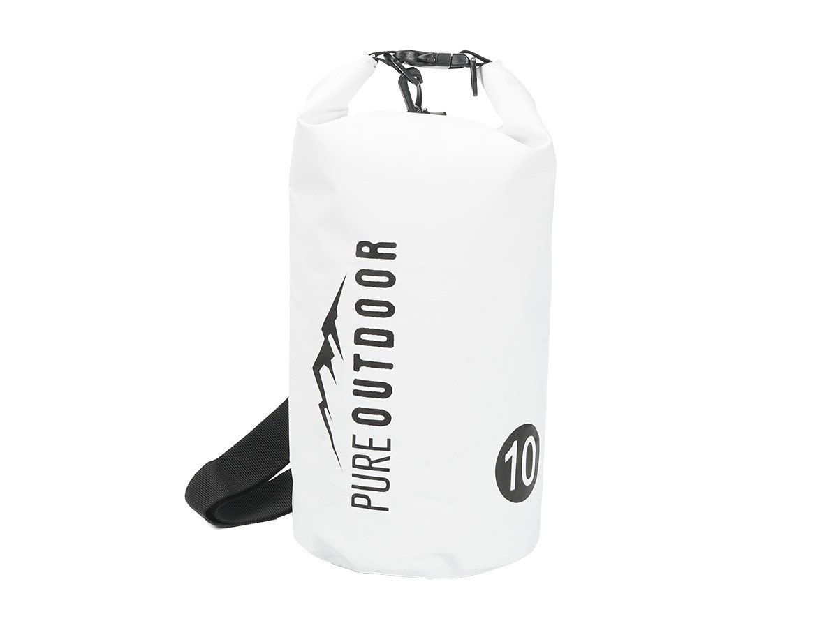 Pure Outdoor by Monoprice 10L Lightweight and Waterproof Dry Bag, White - main image