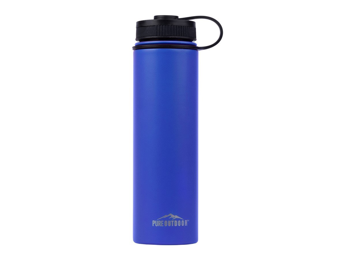 Pure Outdoor by Monoprice Vacuum-Sealed 25 oz. Wide-Mouth Water Bottle, Blue - main image