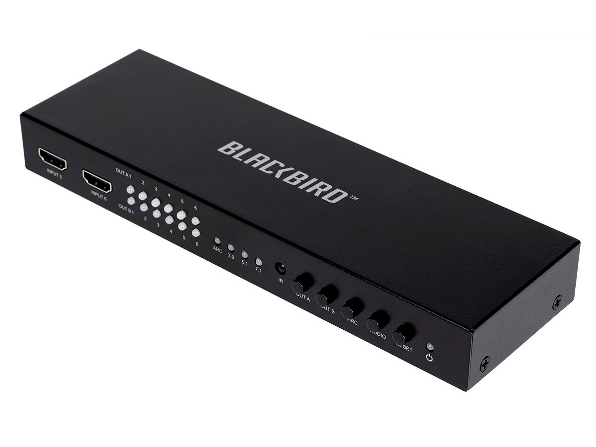 Monoprice Blackbird PRO-sumer 4K 6x2 HDMI Matrix with Audio, HDCP 1.4 - main image