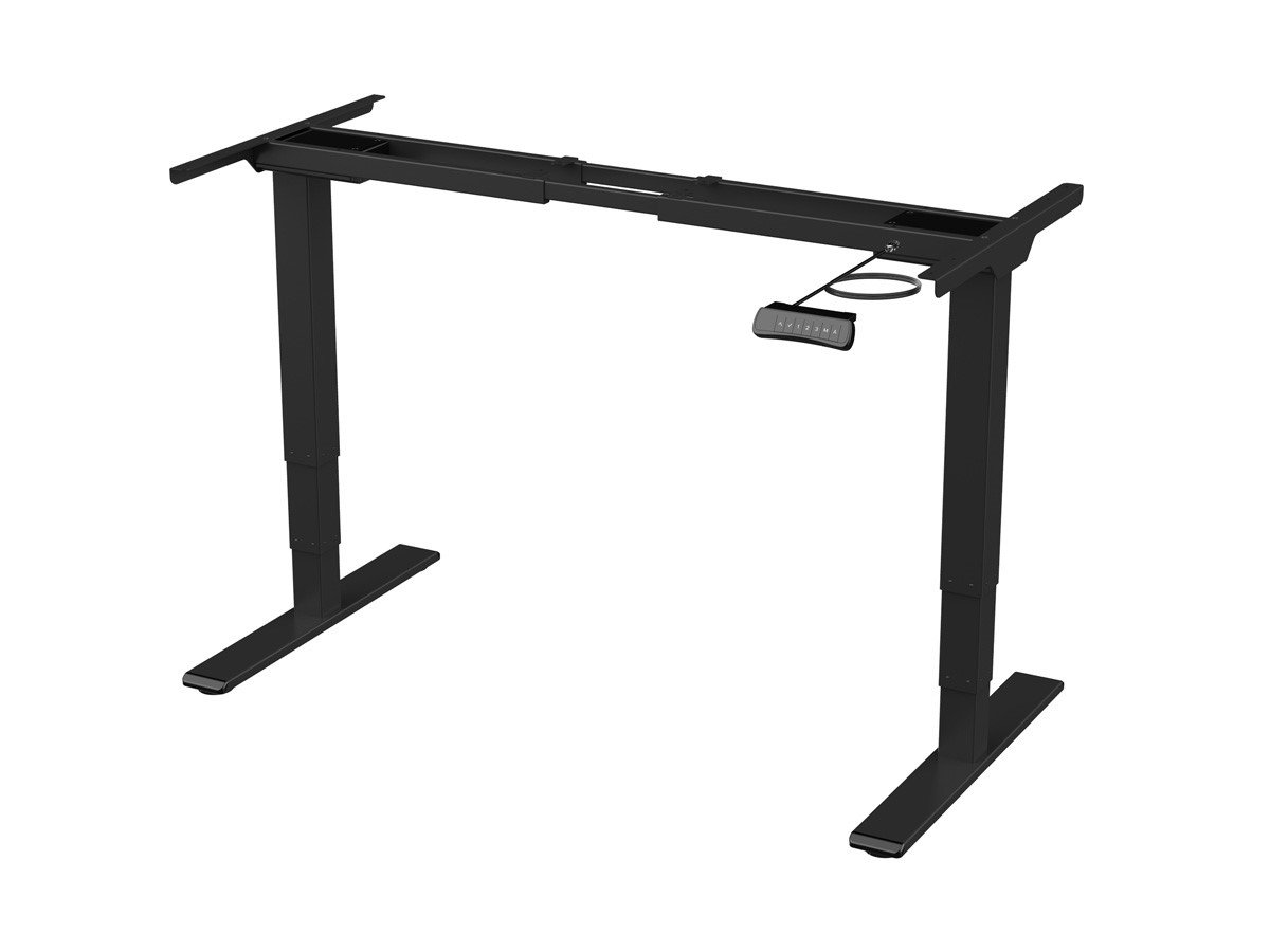 Workstream by Monoprice Dual Motor Height Adjustable 3-Stage Electric Sit-Stand Desk Frame, v2, Black - main image