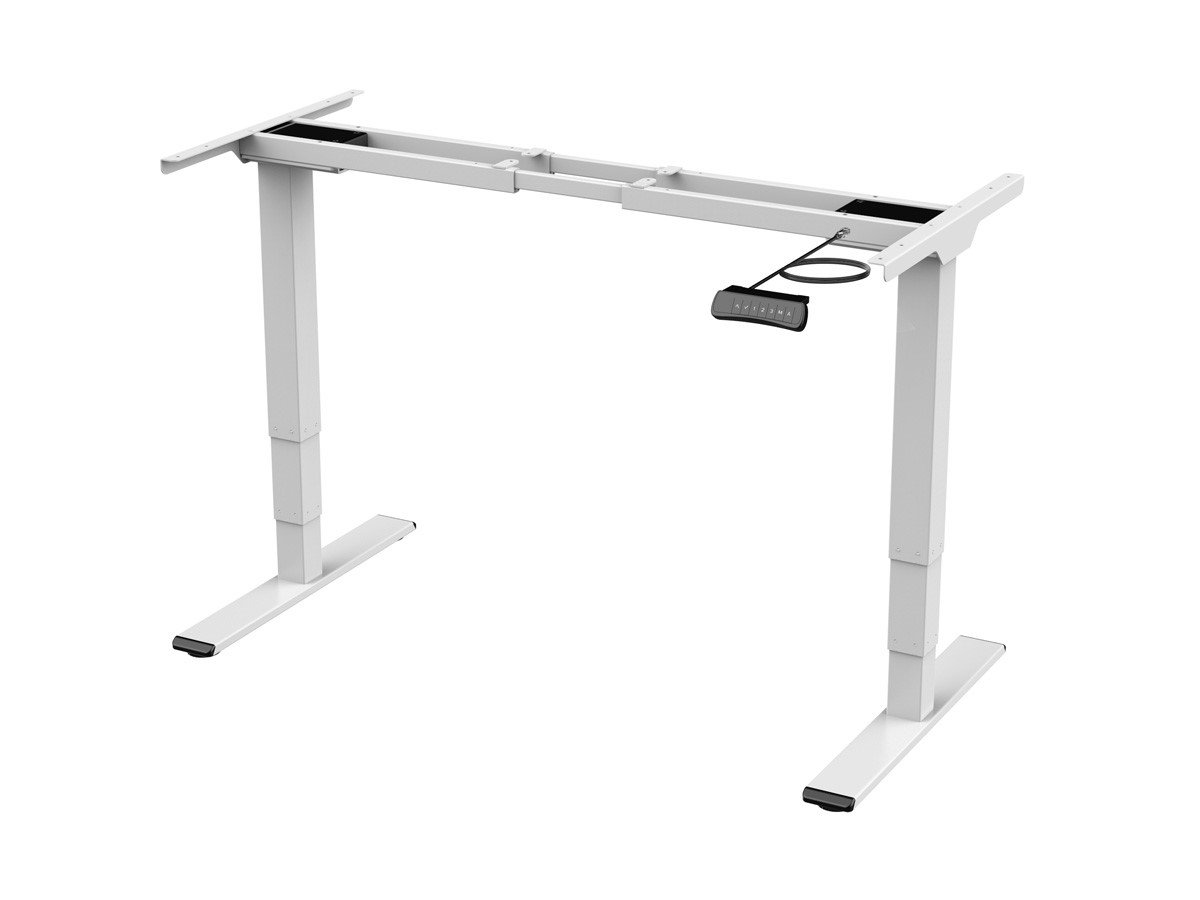 Monoprice Dual Motor Height Adjustable 3-Stage Electric Sit-Stand Desk Frame, v2, White - main image