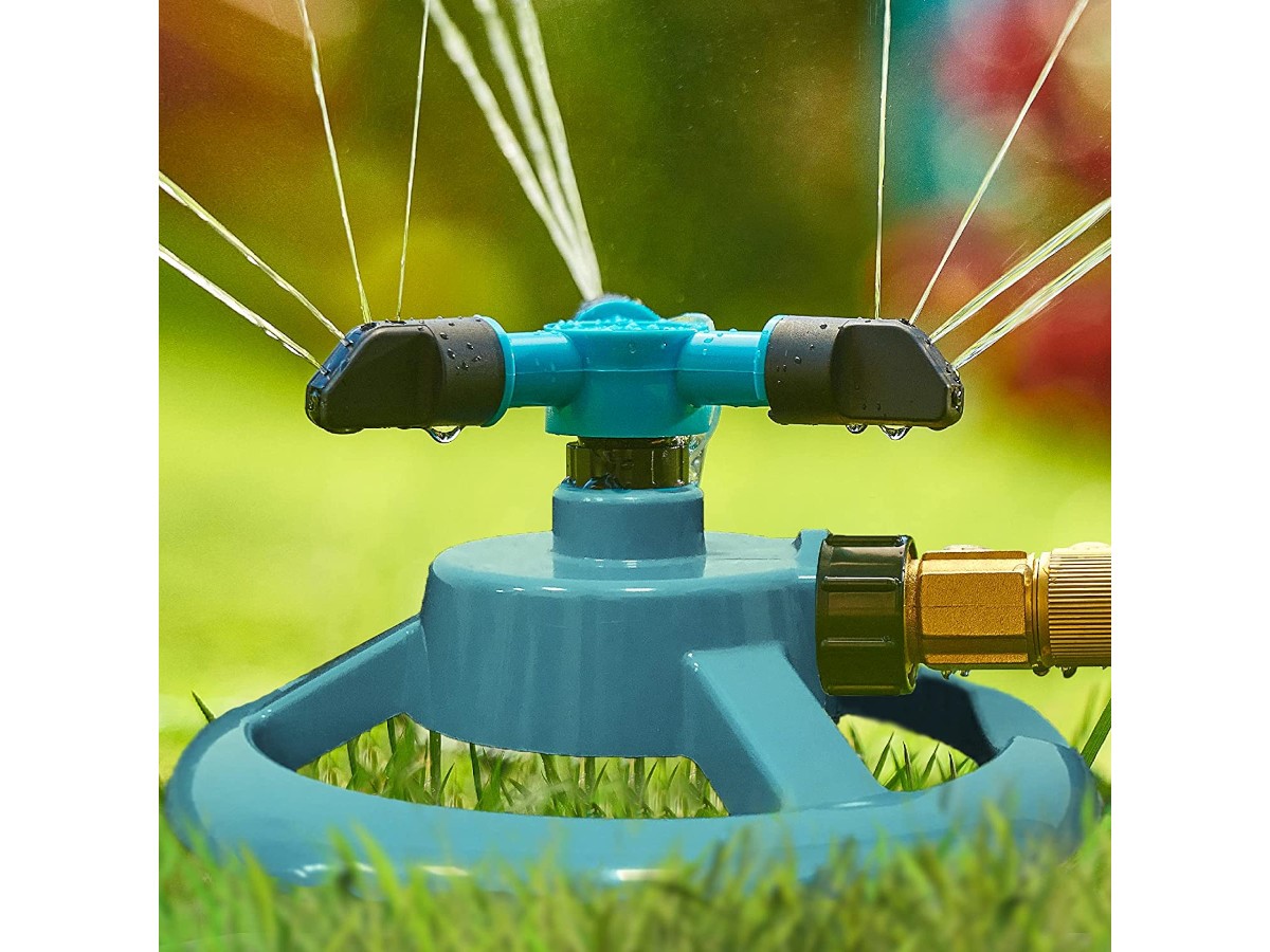 Garden Lawn Sprinkler, Automatic Yard Water Sprinklers, 360 Degree Rotating, 3000 Sq. Ft Large Area Coverage, Adjustable Angle Water Sprinkler for Lawn, Plants, Garden Hose Sprinklers Heavy Duty  - main image