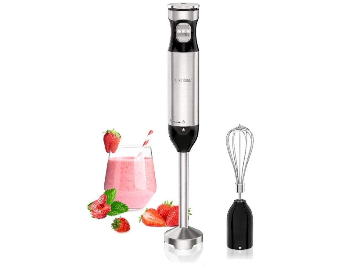 Hand Blender Mixer,Mini Electric Stick with Egg Whisk,Multi-Speed Control & Safety Child Lock For Baby Food,Fruits,Sauces and Soup  - main image