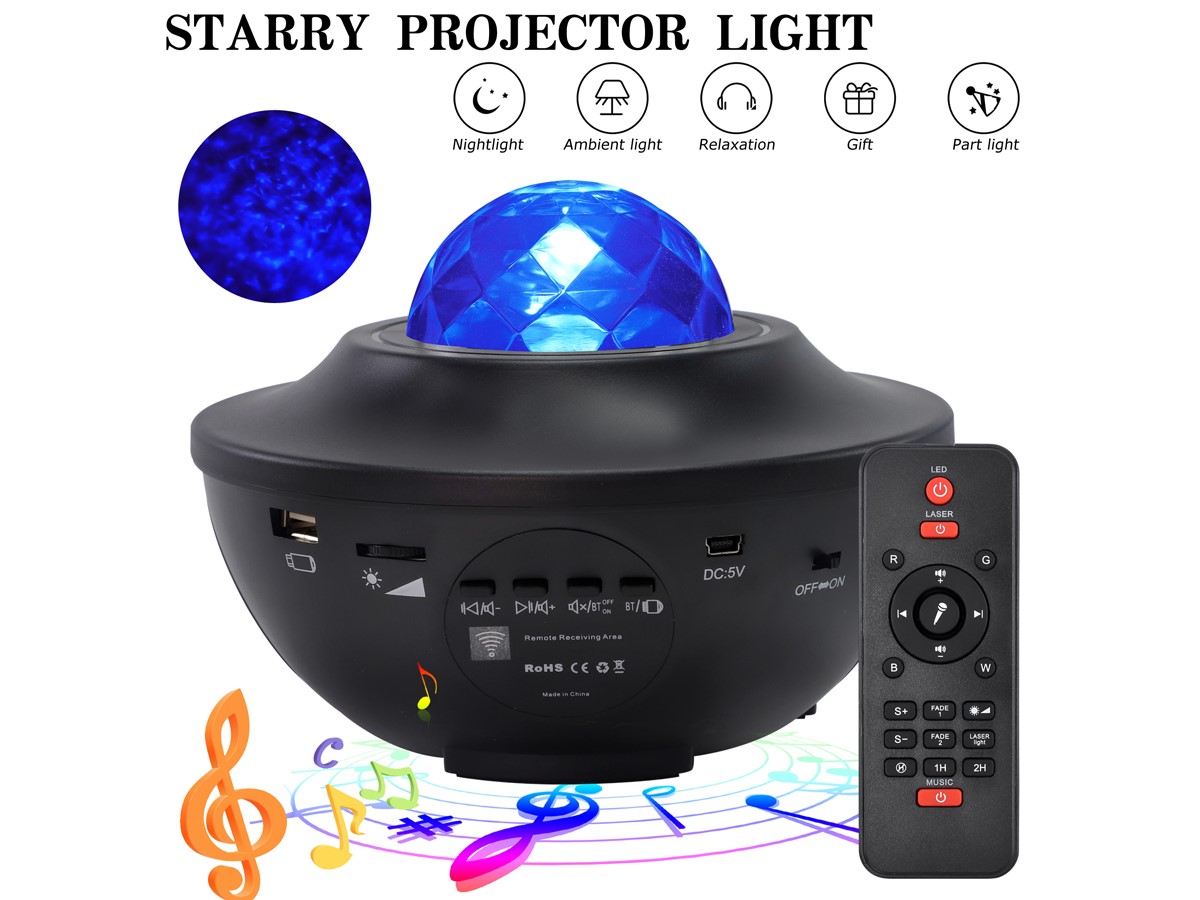 Galaxy Projector Star Lights Projector, Bluetooth Speaker, Starry Night Light, Remote Control, Bedroom, Party Room Decoration for Kids and Adults - main image