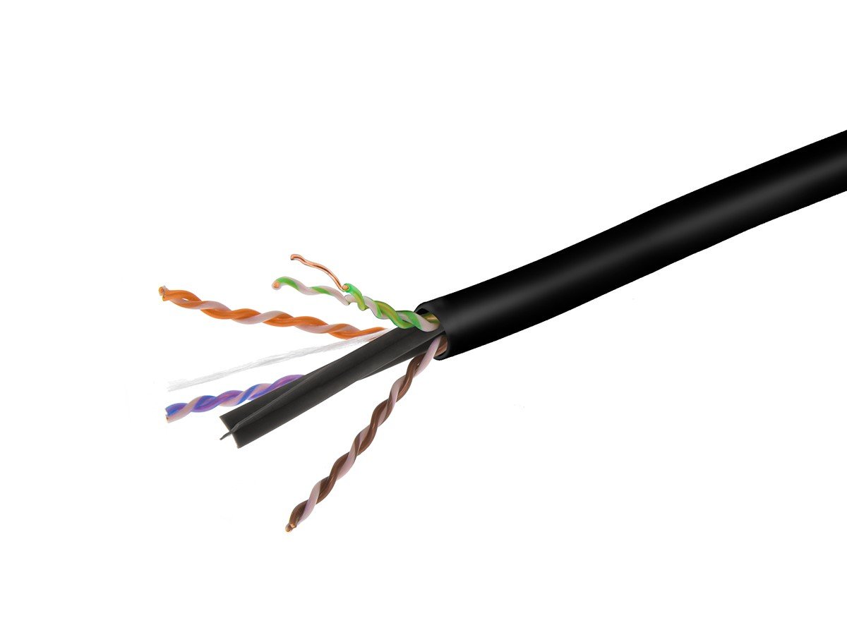 Monoprice Cat6 CMP Bulk Cable - (UL)(TAA) 500ft, Black, UTP, Solid, 23AWG, 550Mhz, Pure Bare Copper Wire, Plenum, Pull Box - main image