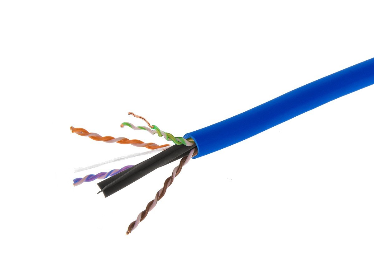 Monoprice Cat6 CMP Bulk Cable - (UL)(TAA) 500ft, Blue, UTP, Solid, 23AWG, 550Mhz, Pure Bare Copper Wire, Plenum, Pull Box - main image