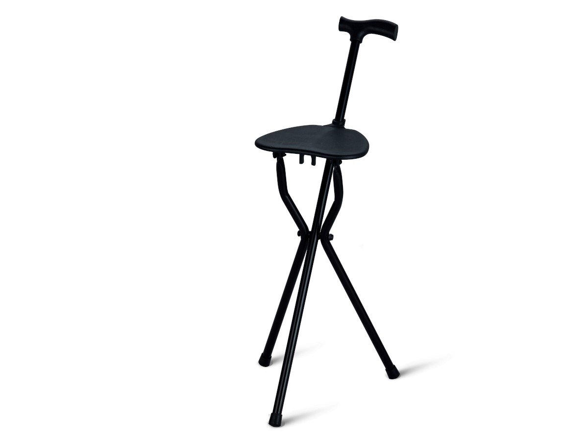 MPM Lightweight Folding Cane with Seat, Walking Stick, Walking Cane, Crutch Chair, Travel Aid - main image