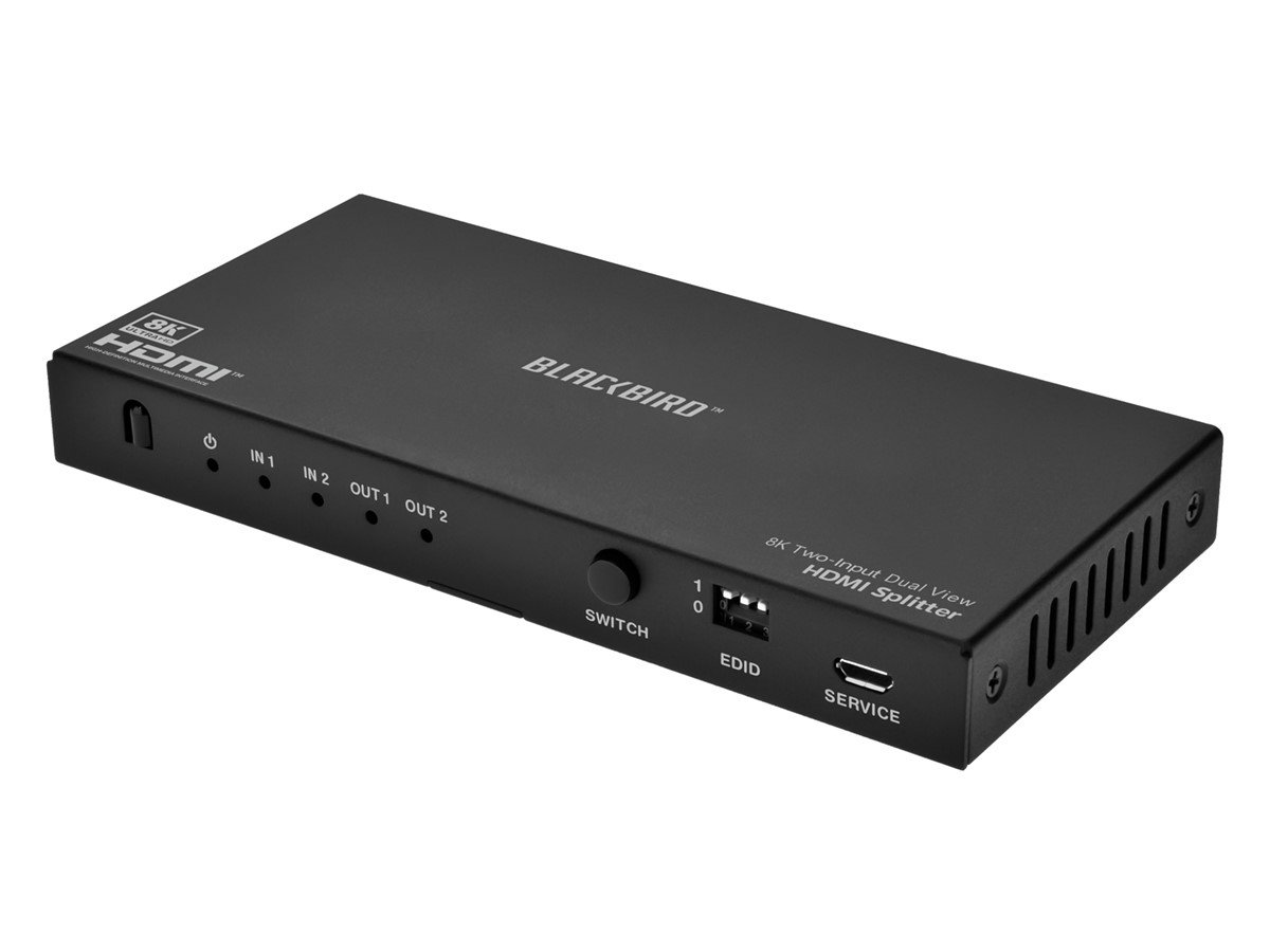 Monoprice Blackbird 8K Dual Function Splitter/Switch (1x2 Splitter or 2x1 Switch), 8K@60, 4K@120, 40Gbps, HDR, HDMI 2.1, HDCP 2.3, EDID - main image