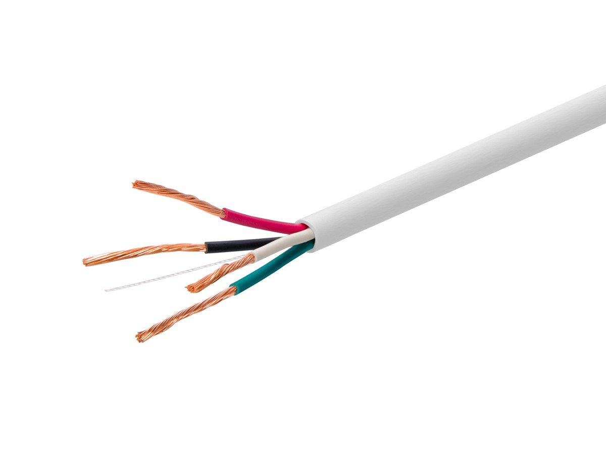 Monoprice Speaker Wire, CL3 Rated, 4-Conductor, 16AWG, 250ft, White - main image