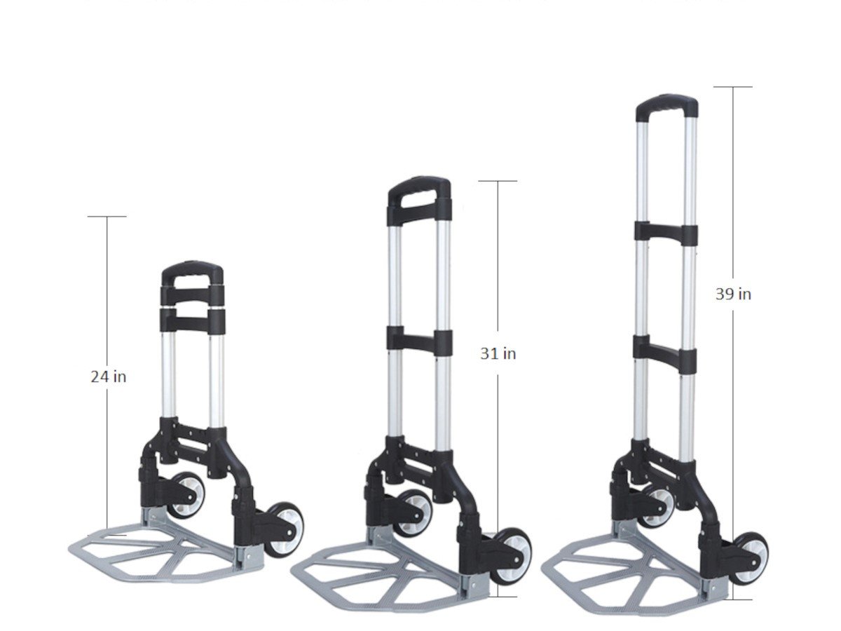 MPM Foldable Hand Truck and Dolly Cart, Aluminum Luggage Trolley,  Lightweight Folding Hand Cart, Multipurpose Use For Office, Travel, Moving  and Indoor Outdoor Home 