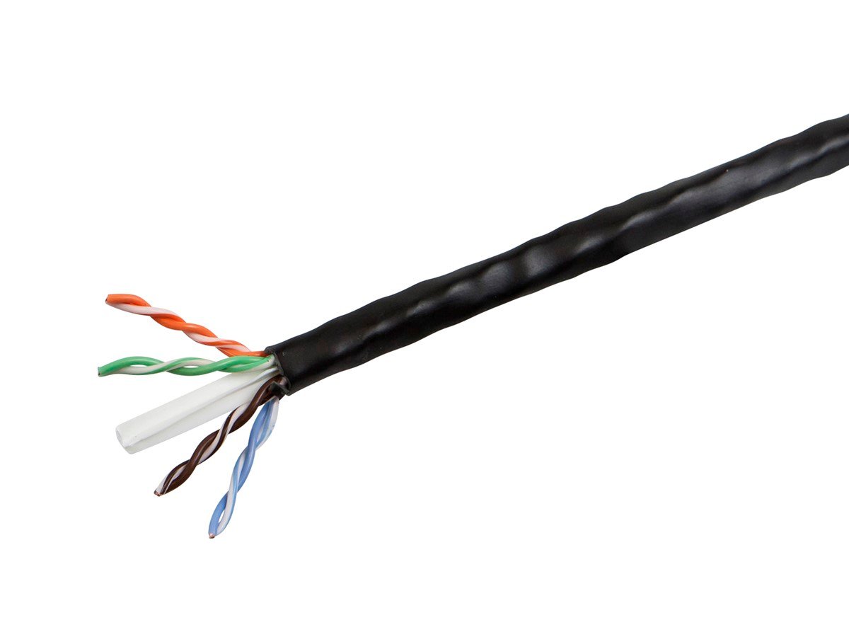 Monoprice Cat6 1000ft Black CMP UL Bulk Cable, Solid (w/spine), UTP, 23AWG, 550MHz, Pure Bare Copper, Reelex II Pull Box, No Logo, Bulk Ethernet Cable