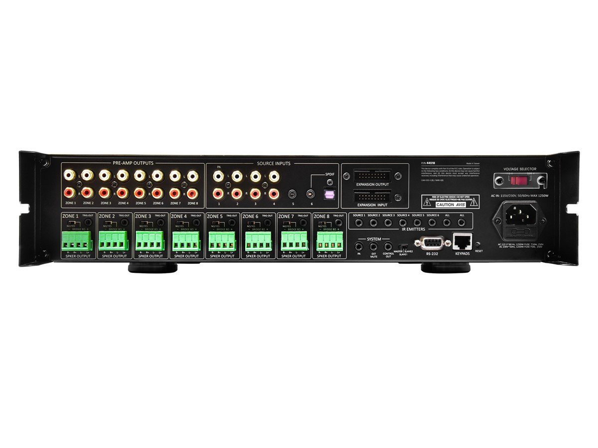 Monoprice 8-Zone Home Audio Multizone Controller and Amplifier Kit