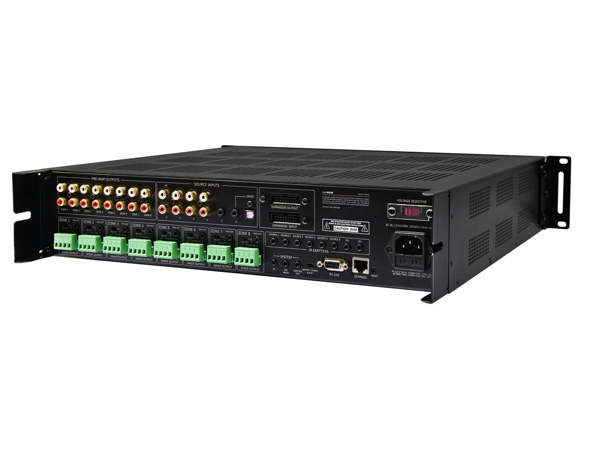 8-Zone Home Audio Multizone Controller and Amplifier Kit - Thumbnail 3